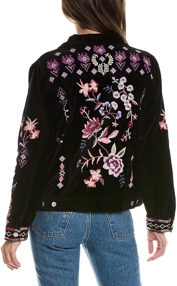 CURACAO COTTON VELVET TRUCKER JAKET / JOHNNY WAS