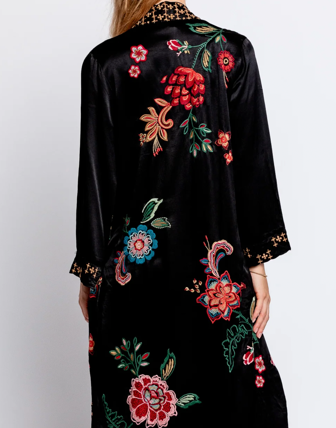 LONG KIMONO COAT BLACK - MESSINE / JOHNNY WAS