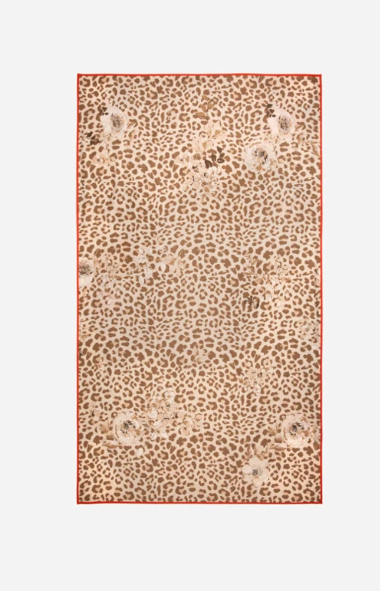 BLUE STRIPE LEOPARD BEACH TOWEL/ JOHNNY WAS