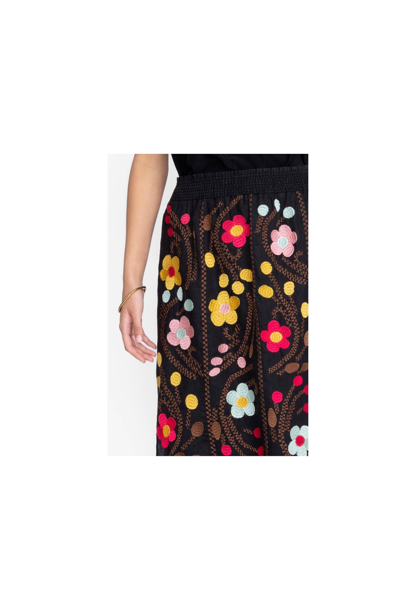 JONI HIGH SLIT LINEN SKIRT/ JOHNNY WAS