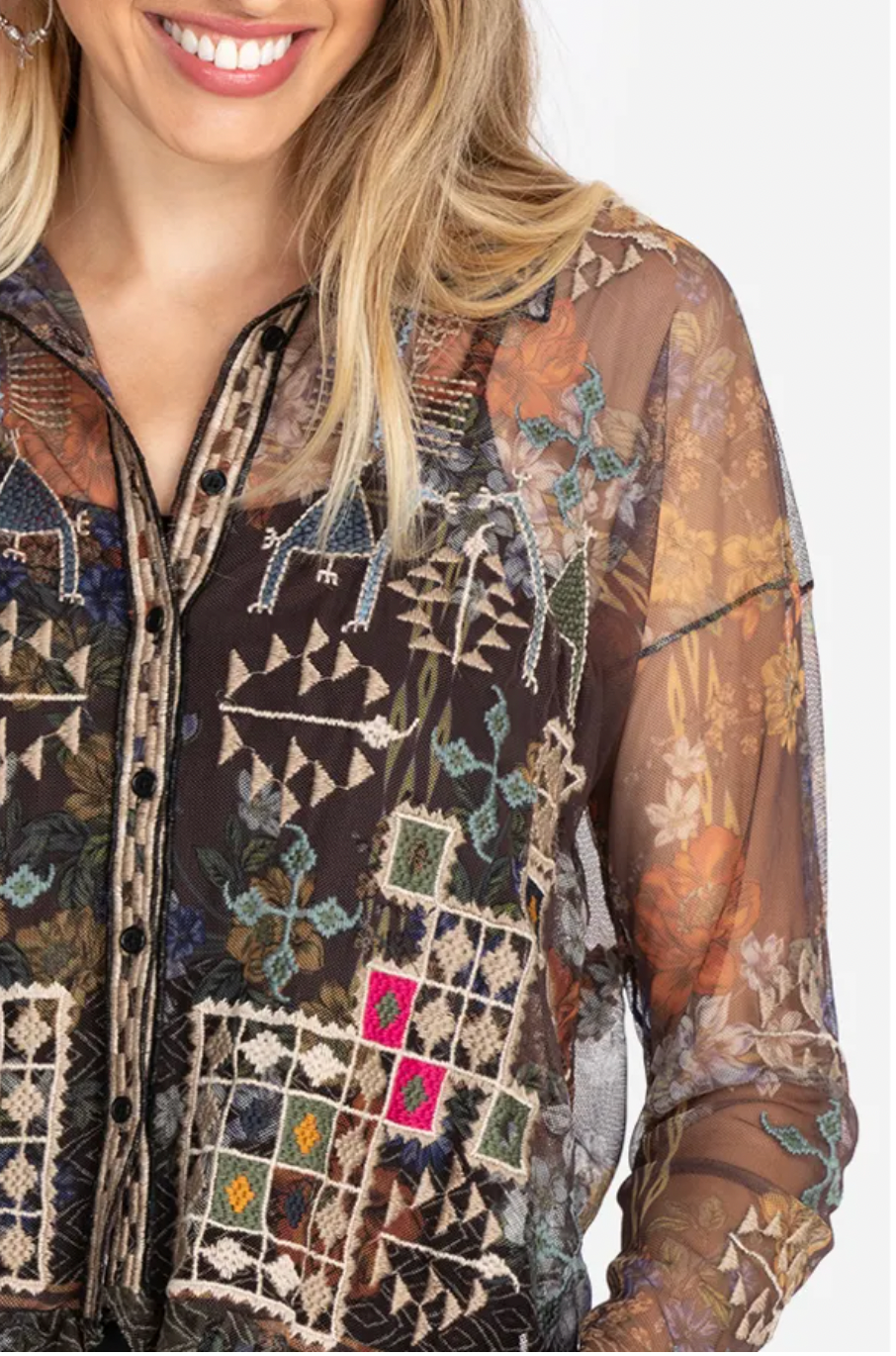 BLUSA MELBINA MESH / JOHNNY WAS