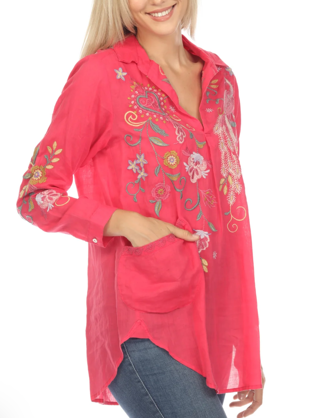  ASHLEE HENLEY POPOVER TUNIC/ JOHNNY WAS