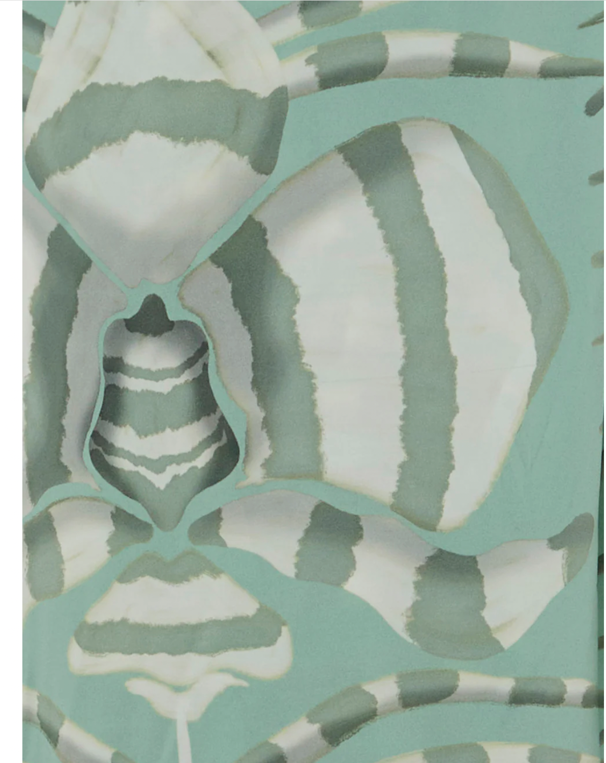 Vestido fiore di seta ivory sage/ Padova