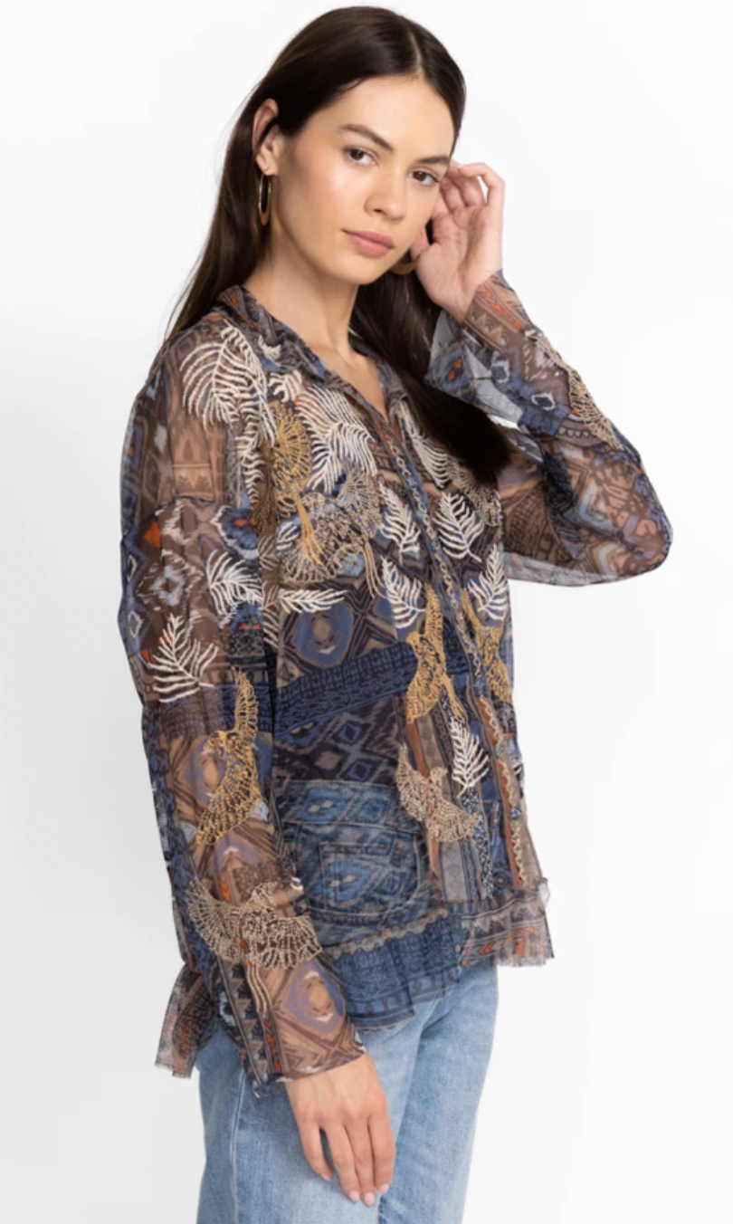 NOEMIE MESH BLOUSE / JOHNNY WAS