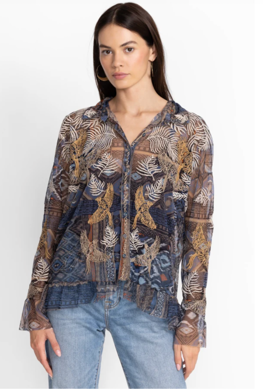 NOEMIE MESH BLOUSE / JOHNNY WAS