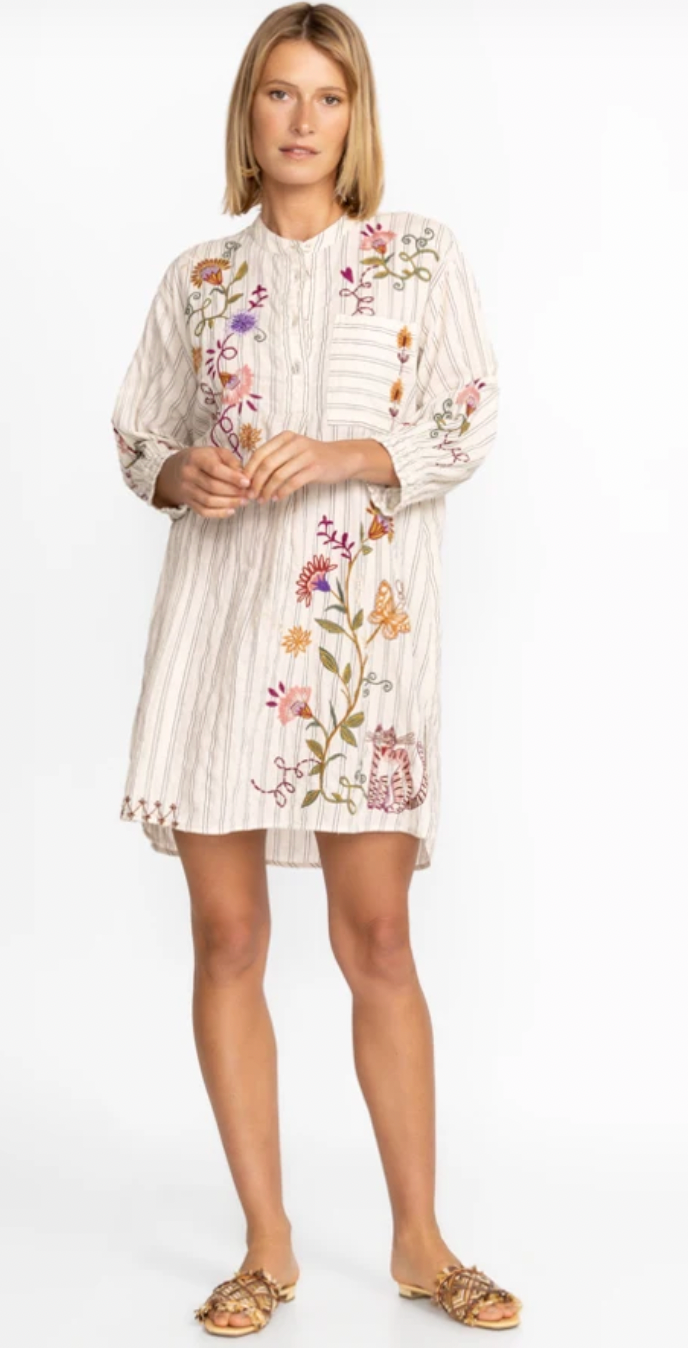 TONI SMOCKED CUFF TUNIC / JOHNNY WAS