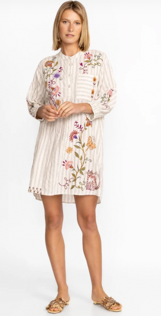 TONI SMOCKED CUFF TUNIC / JOHNNY WAS