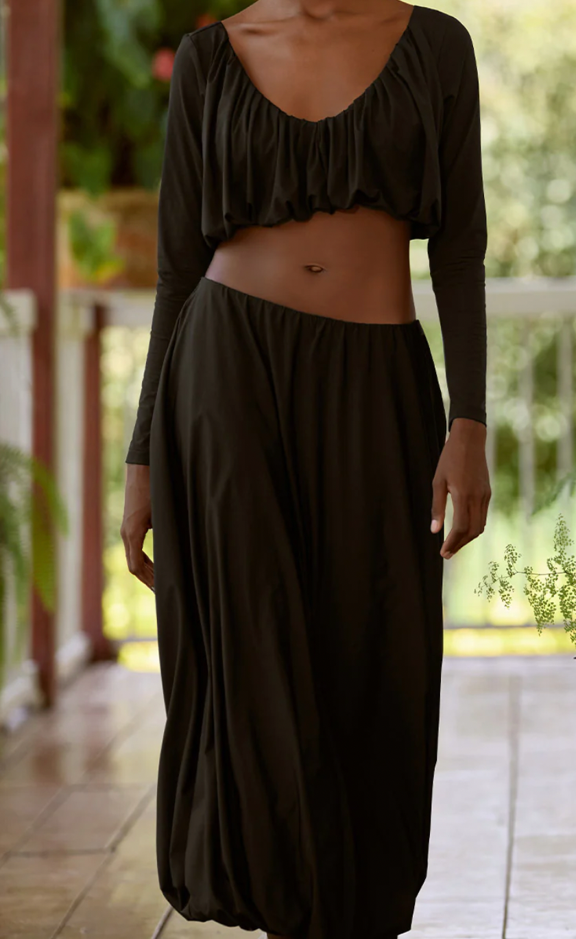 Falda Flor suprema Negro/PADOVA