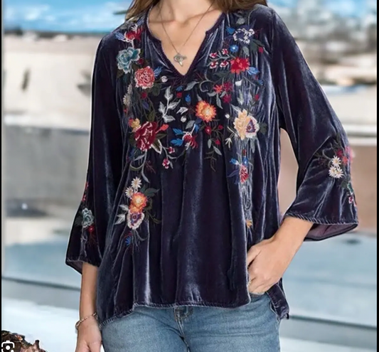  PINA VELVET BLOUSE/ JHONNY WAS