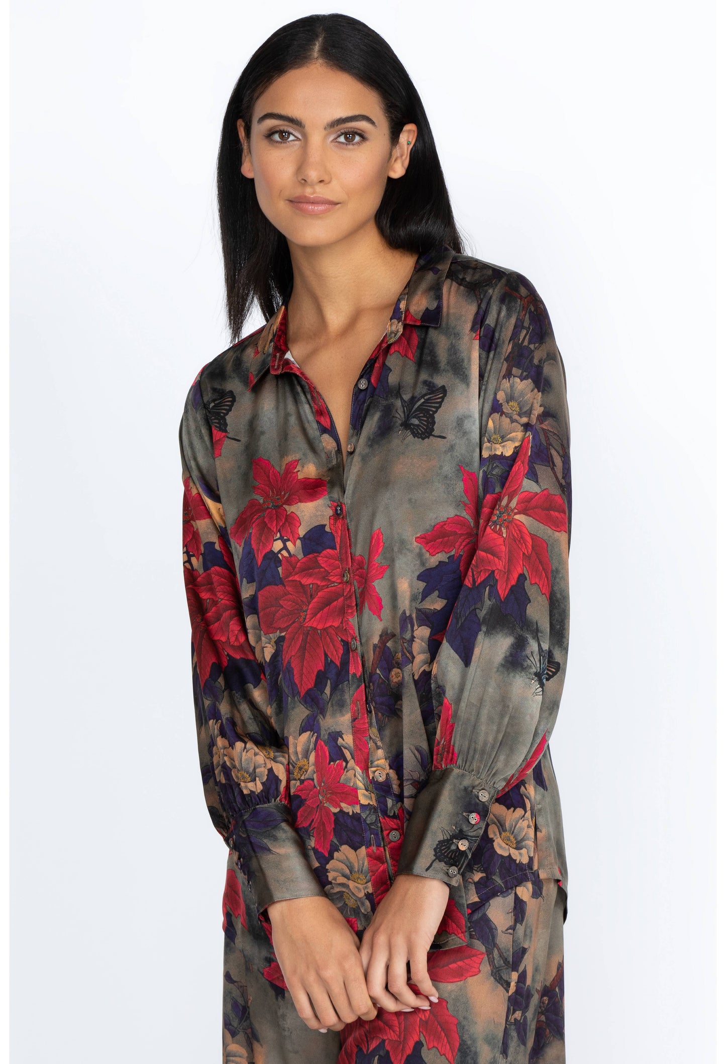 Claret Yrene Button Up/ Johnny Was