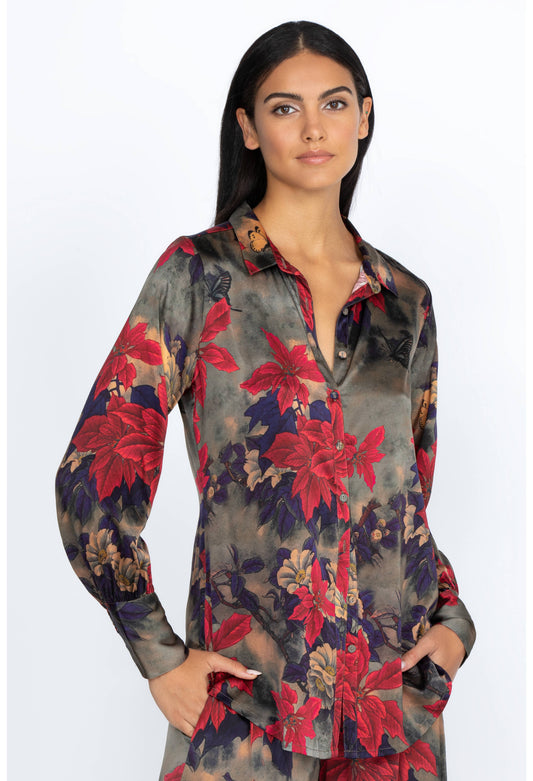 Claret Yrene Button Up/ Johnny Was