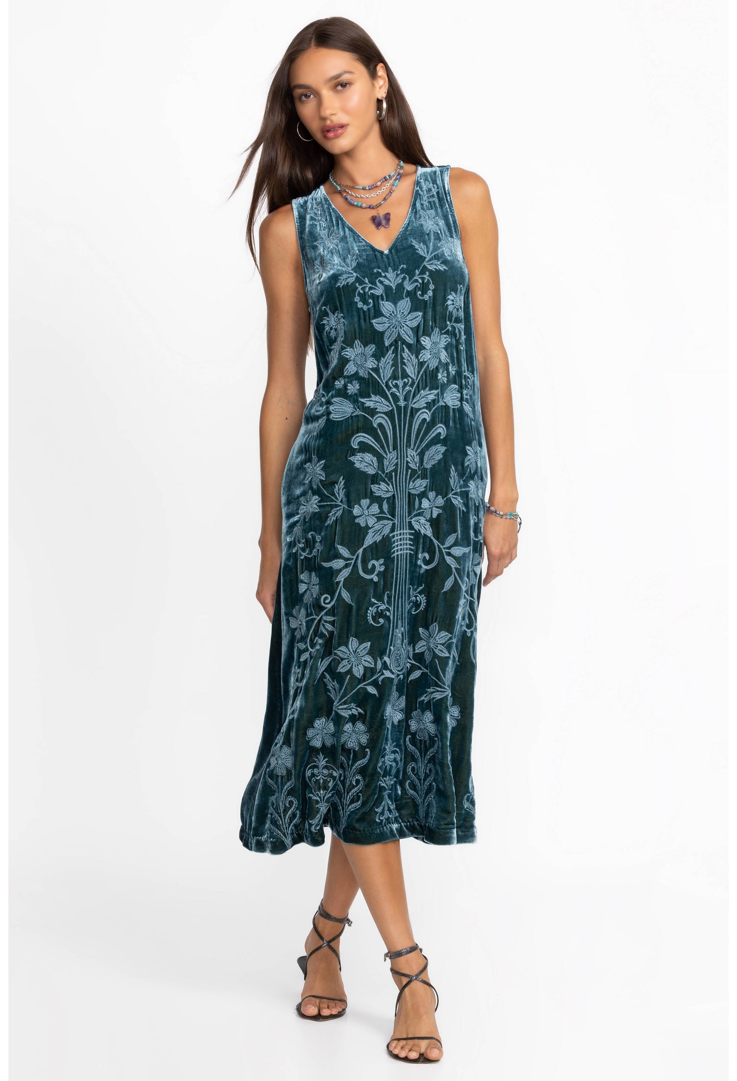  VELVET V‑NECK DRESS  / JOHNNY WAS