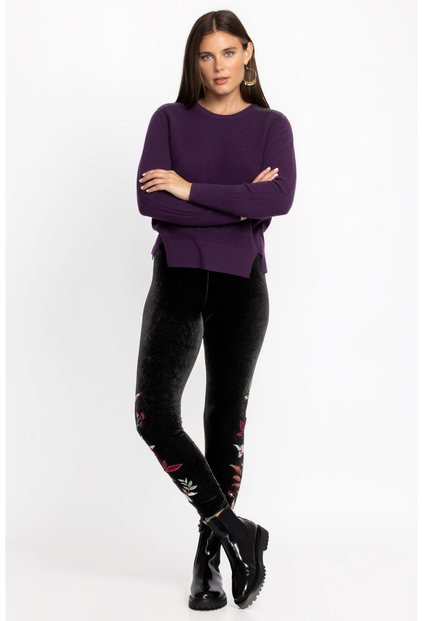 SANDRA  STRETCH VELVET LEGGINS/ JOHNNY WAS