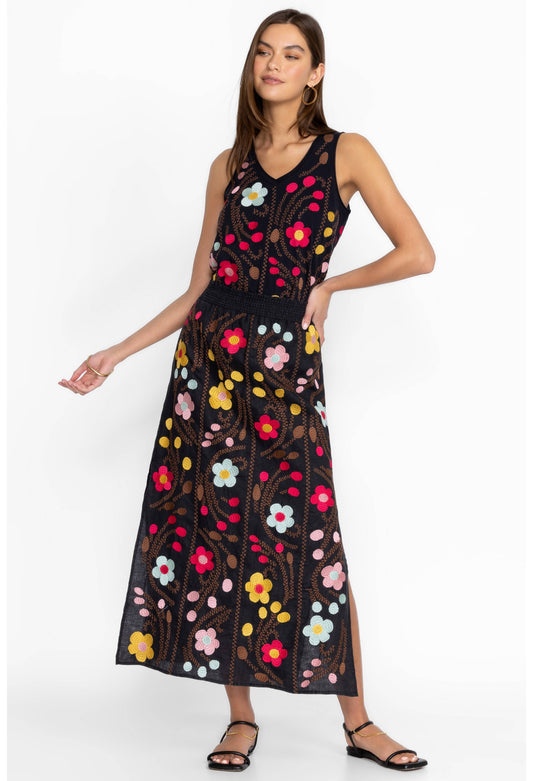 JONI HIGH SLIT LINEN SKIRT/ JOHNNY WAS