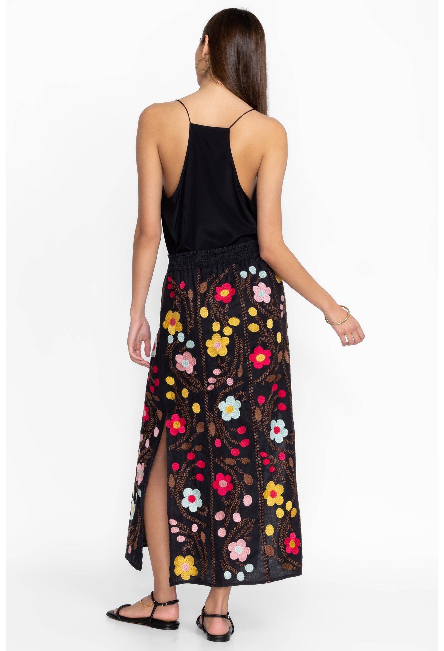 JONI HIGH SLIT LINEN SKIRT/ JOHNNY WAS