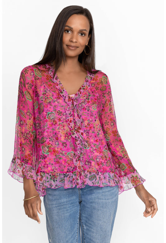 FOXGLOVE SILK BLOUSE/ JOHNNY WAS