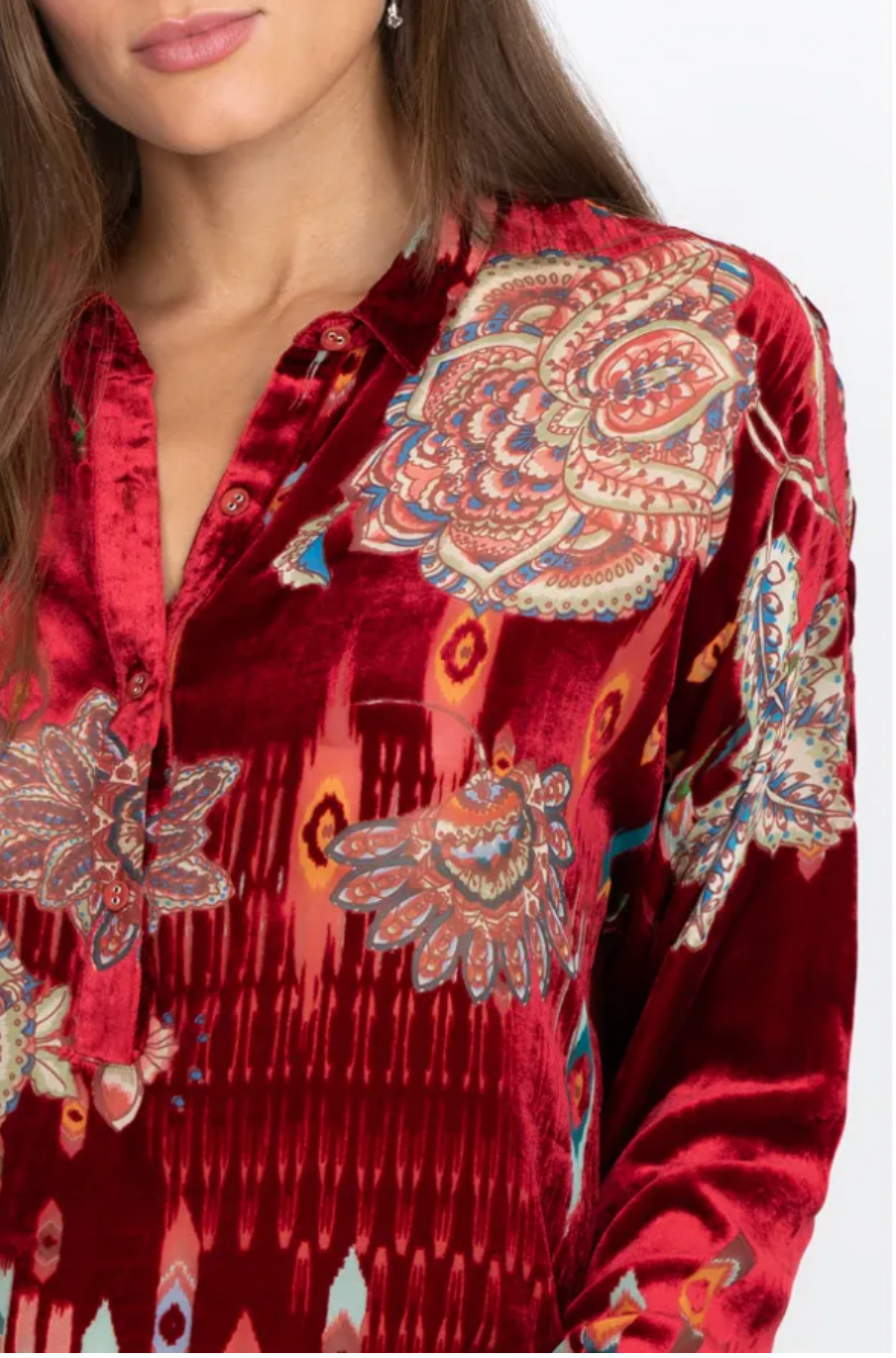 BLUSA FEATHER BURNOUT MARA /  JOHNNY WAS