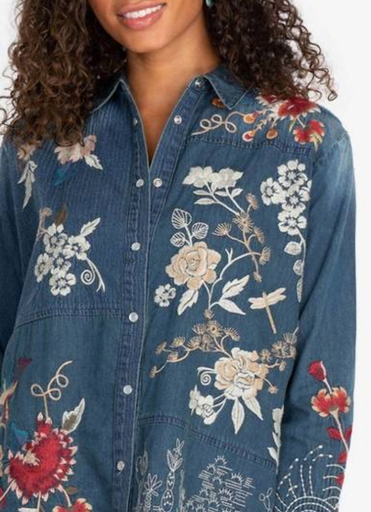 BLUSA FREJA PANELED OVERSIZED / JOHNNY WAS