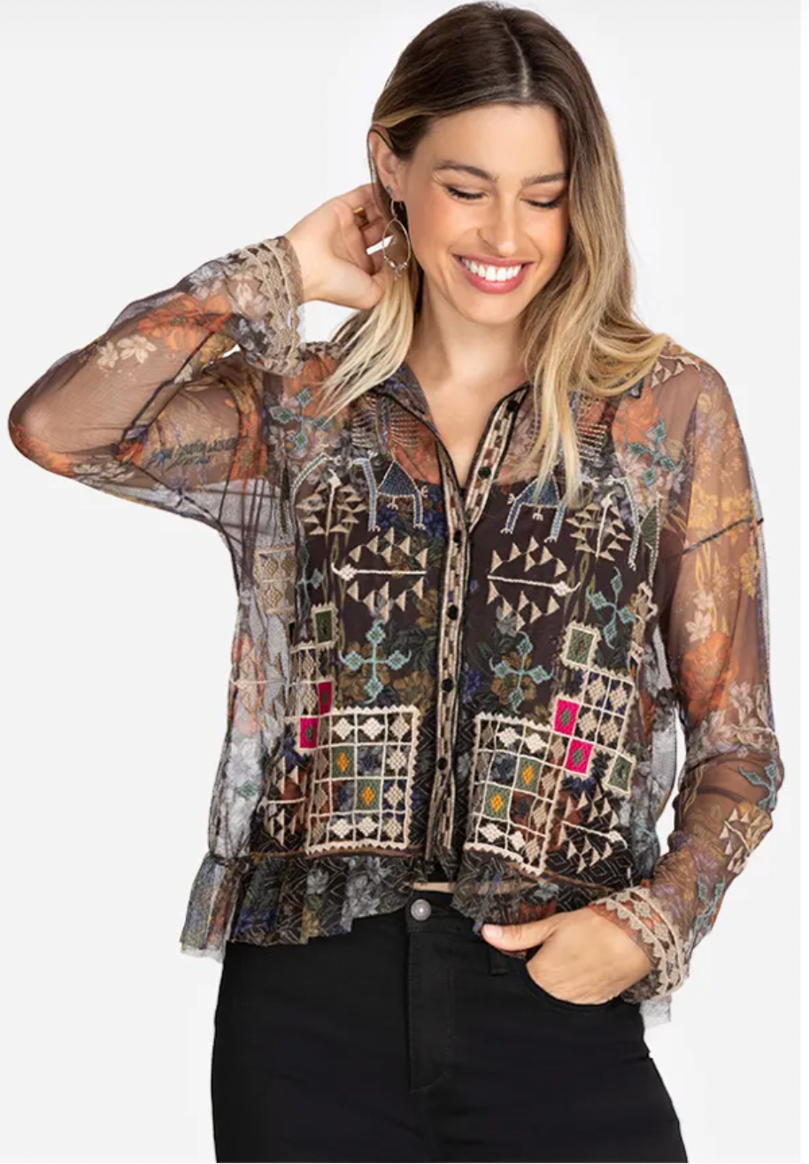 BLUSA MELBINA MESH / JOHNNY WAS