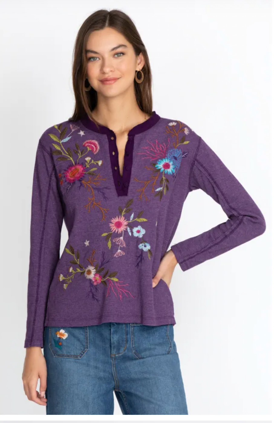 BLUSA TERMICA ULLA RAW SEAM HENLEY / JOHNNY WAS