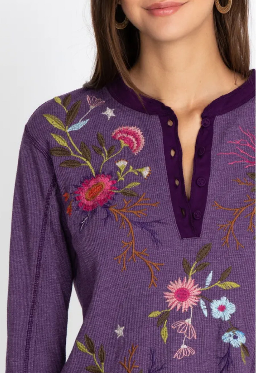 BLUSA TERMICA ULLA RAW SEAM HENLEY / JOHNNY WAS