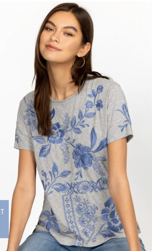 LYRA RELAXED CREW NECK TEE/  JOHNNY WAS